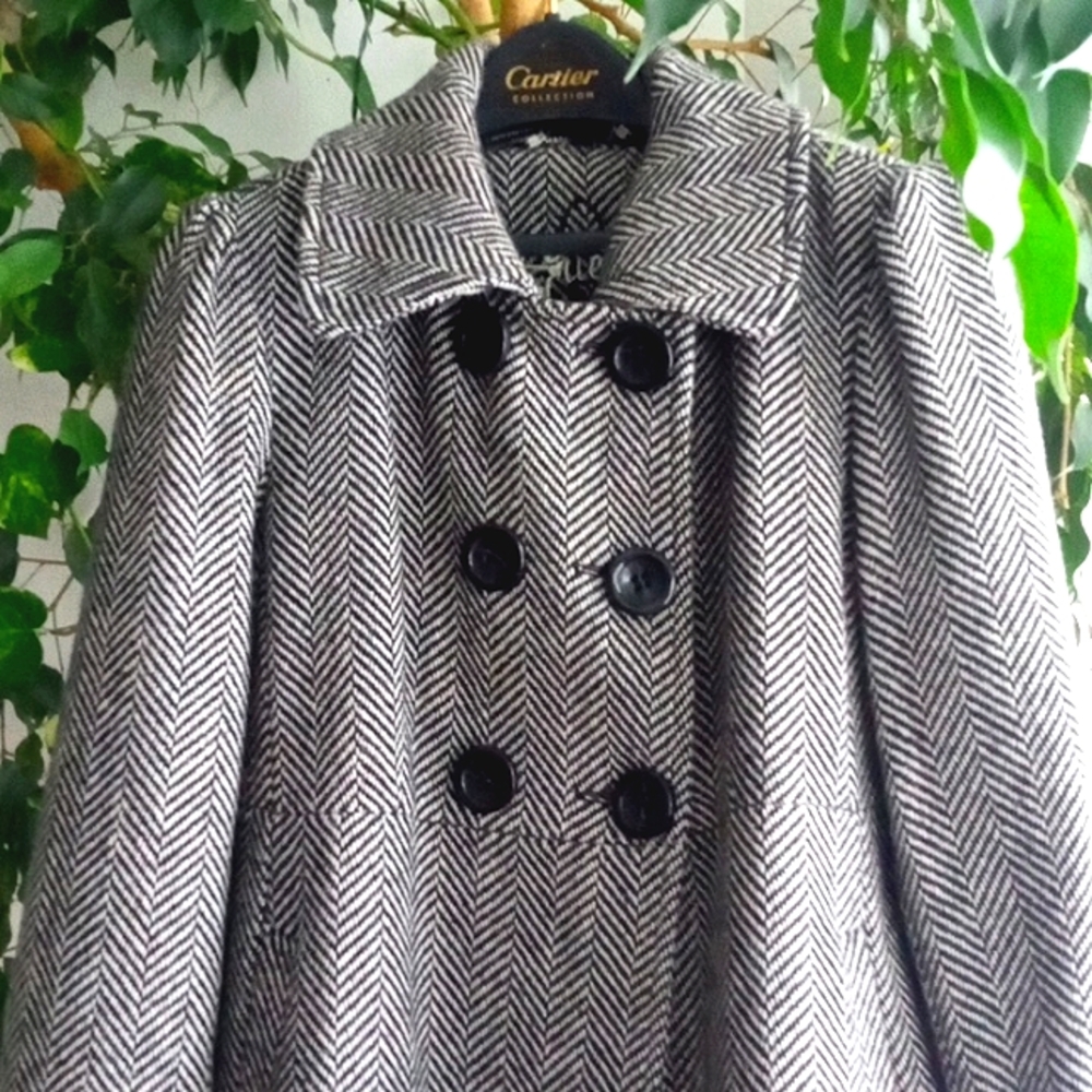 Guess Herringbone Pea Coat